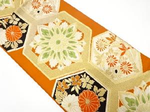 アンティーク　亀甲繋ぎに花模様織り出し袋帯（材料）